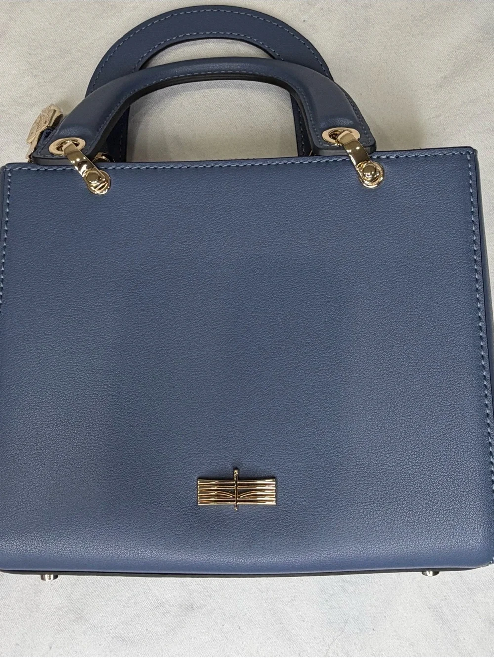 Sino Blue Floral Embroidered Small Leather Top-Handle Women’s Bag. NEW!
